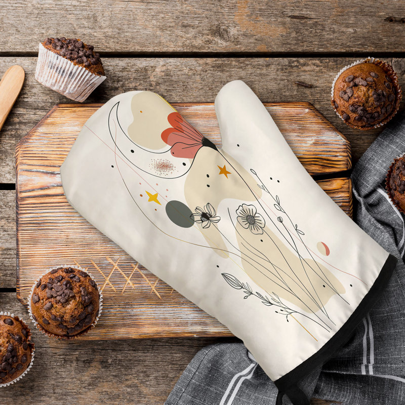 Abstract Lines Oven Mitt Cotton Twill