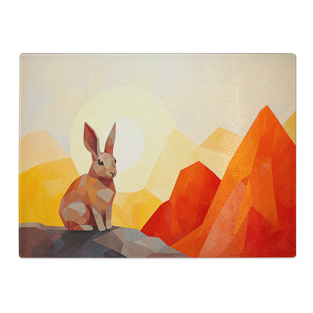 Rabbit Minimalism  Glass Chopping Board