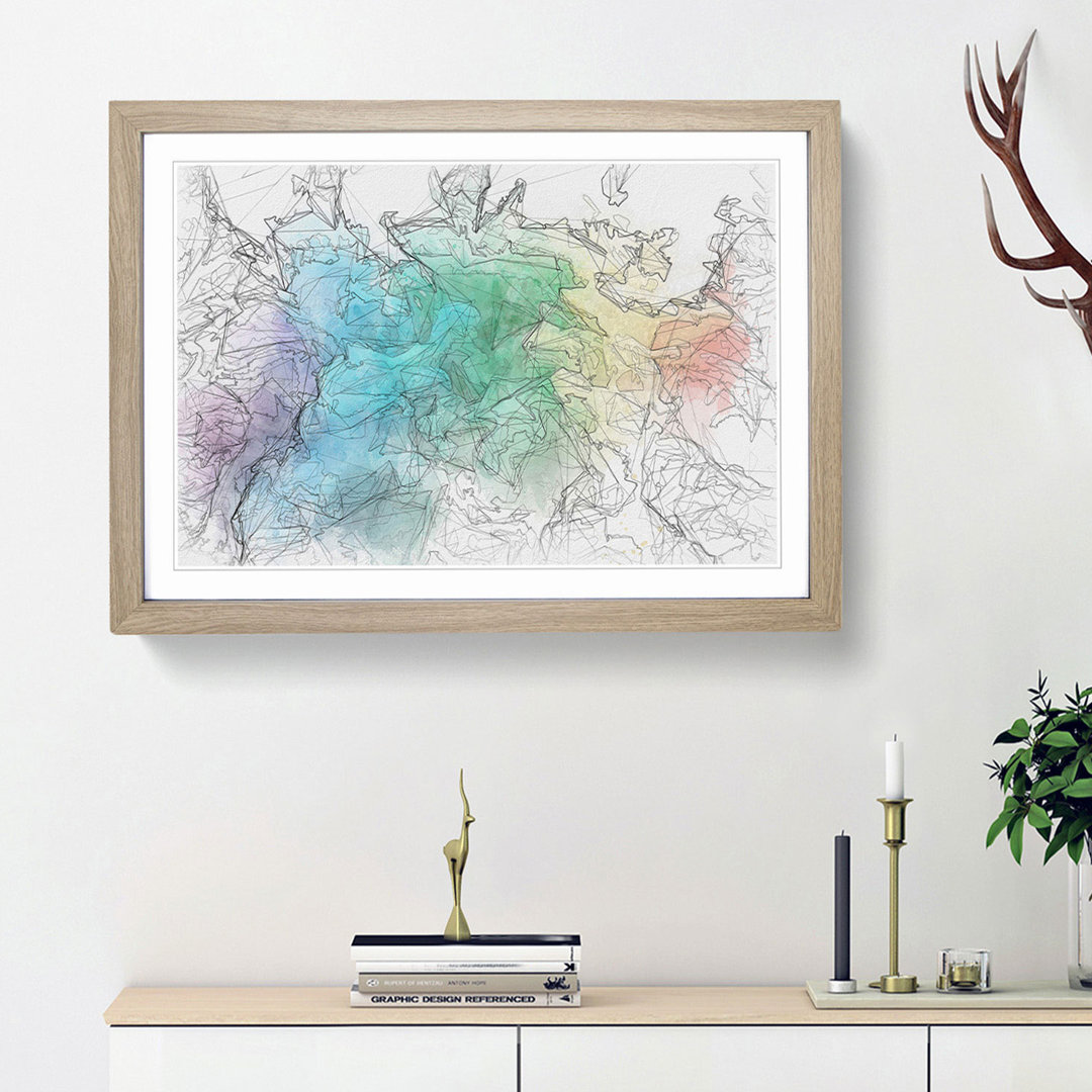 Gentle Rainbow Wonders in Abstract - Framed Print