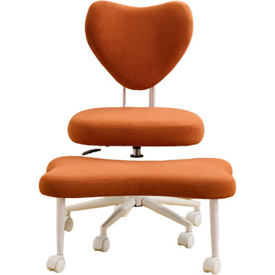 Meditation Chair, An Ergonomic Cross-Legged Seating Chair With Lumbar Support And A Height-Adjustable Seat Cushion, Ideal For People Engaged In High-Intensity Office Work. Orange