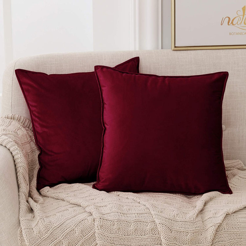 Fritch Square Cushion Cover, 60cm H x 60cm W x 1cm D, Wine Red