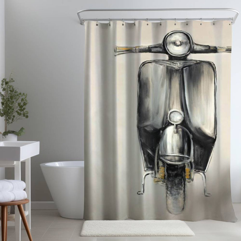 Shower Curtain TR49 – Polyester Shower Curtain, Dye Sublimation Print, 71" W × 74" L