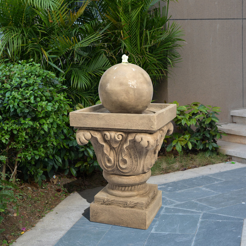 Handcrafted Outdoor Floor Fountain with Lights