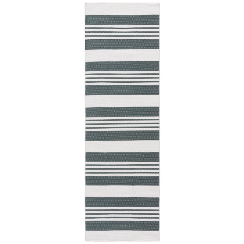 Tapis vert foncé / gris Amalea 821, Tapis de couloir 2 pi 6 po x 8 pi