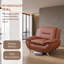 Fauteuil d'appoint 46 po moderne en similicuir brun, structure en bois massif en mousse à mémoire de forme haute densité