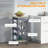 Mobile Rolling Kitchen Island Trolley Serving Cart With Underneath Drawer & Slide-Out Wire Storage Basket