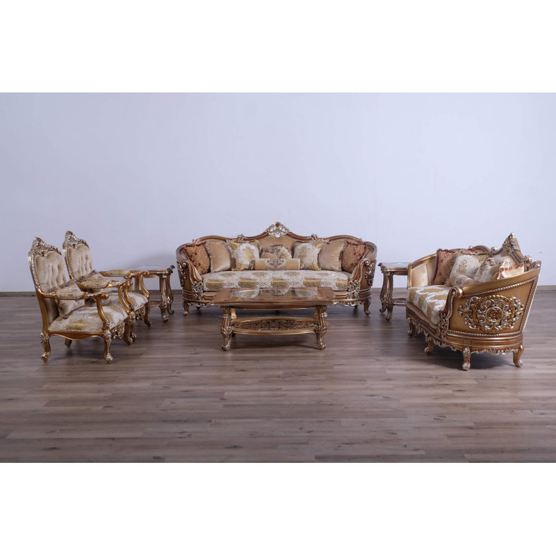 Saint Germain Velvet Sofa, Gold/Beige/Light Brown Velvet