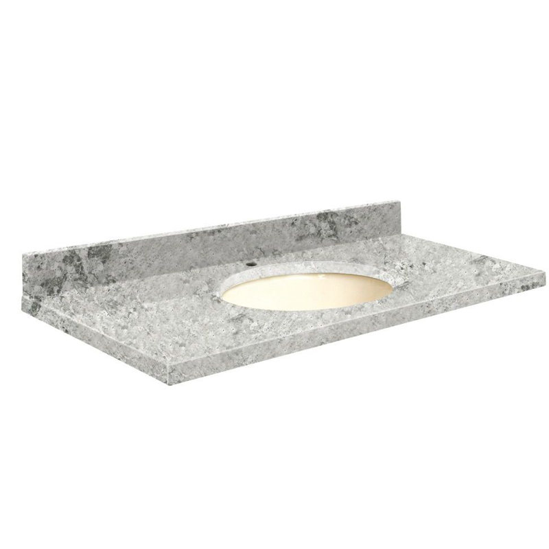 Dessus de salle de bain simple 25 po meuble-lavabo, Biscuit, Simple, Cristal Nano