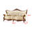 American solid wood carved leather sofa Upholstered 86.6 " Sofa