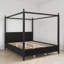 Lit plateforme à baldaquin en bois, tête et pied de lit cannelés, style moderne, chambre-1507846722-1507846733