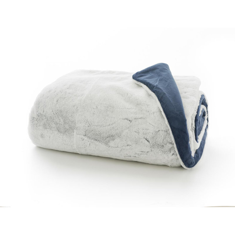 Quilted Throw Blanket, Navy