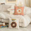 Housse de coussin décoratif rose à motif de beignets brodés rose l 18 po x L 18 po-103400648