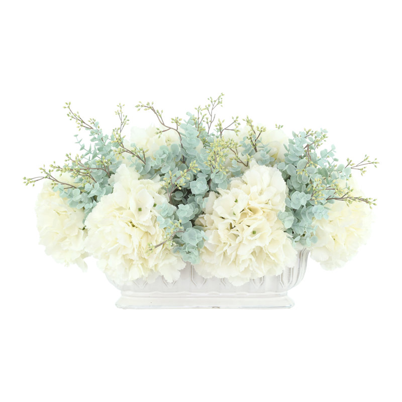 Hydrangea and Eucalyptus Centerpiece