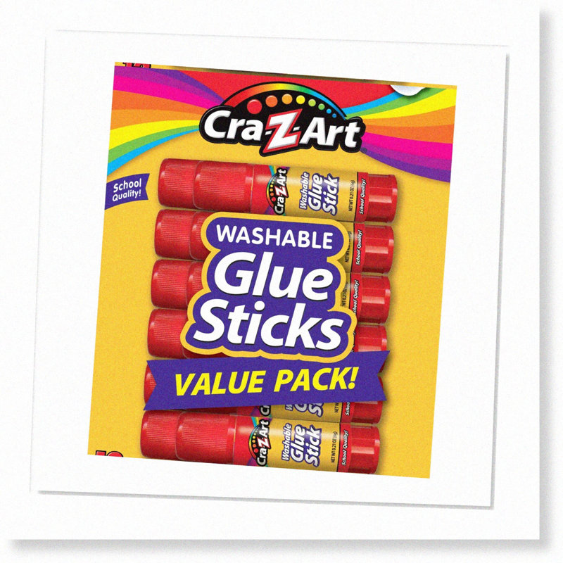 Reusable Washable Craft Adhesive Sticks 12-Pack
