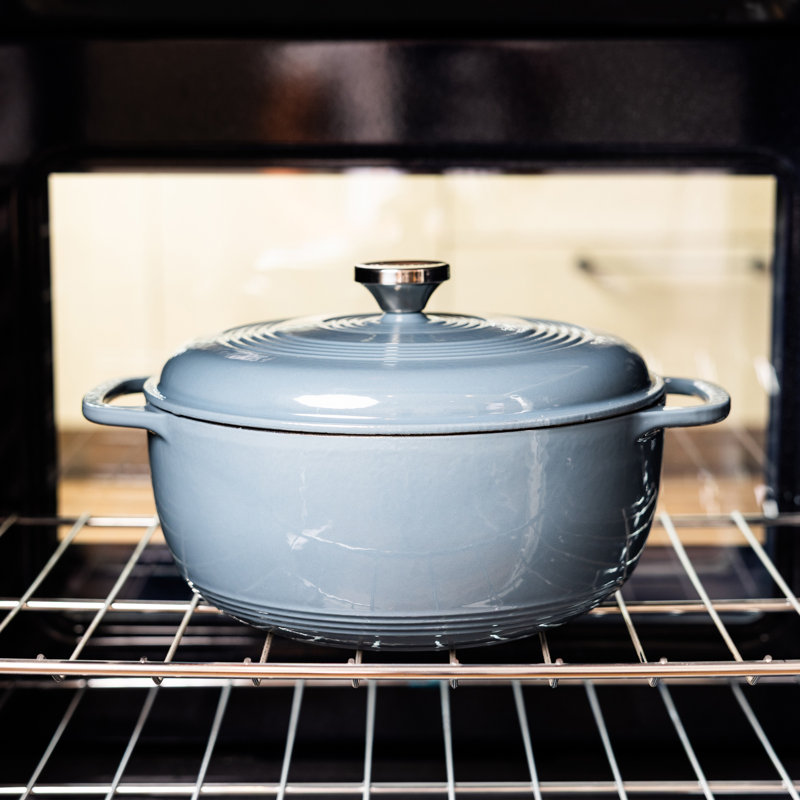 Four néerlandais en fonte Lodge, 6 qt., Blue/Silver
