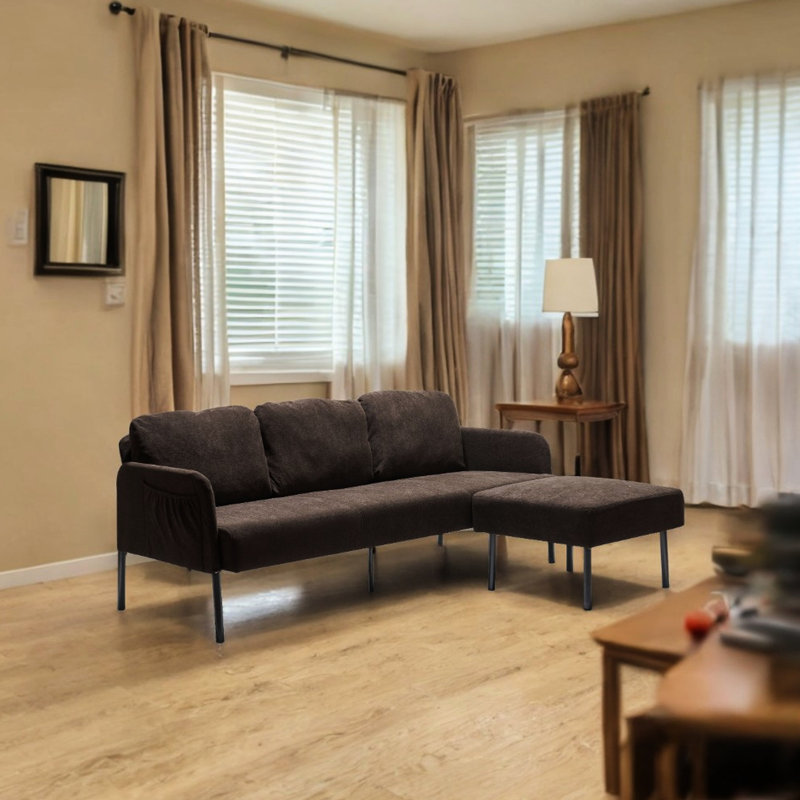 3 Seater Brown With , Solid Construction Comfy 3 For Small Condominiums, Brown, 3, 29.13" H x 67.4" W x 29.92" D