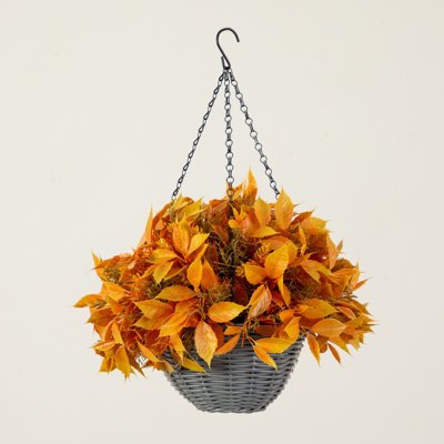 22in. UV Resistant Autumn Artificial Fall Foliage Hanging Basket (Indoor/Outdoor)