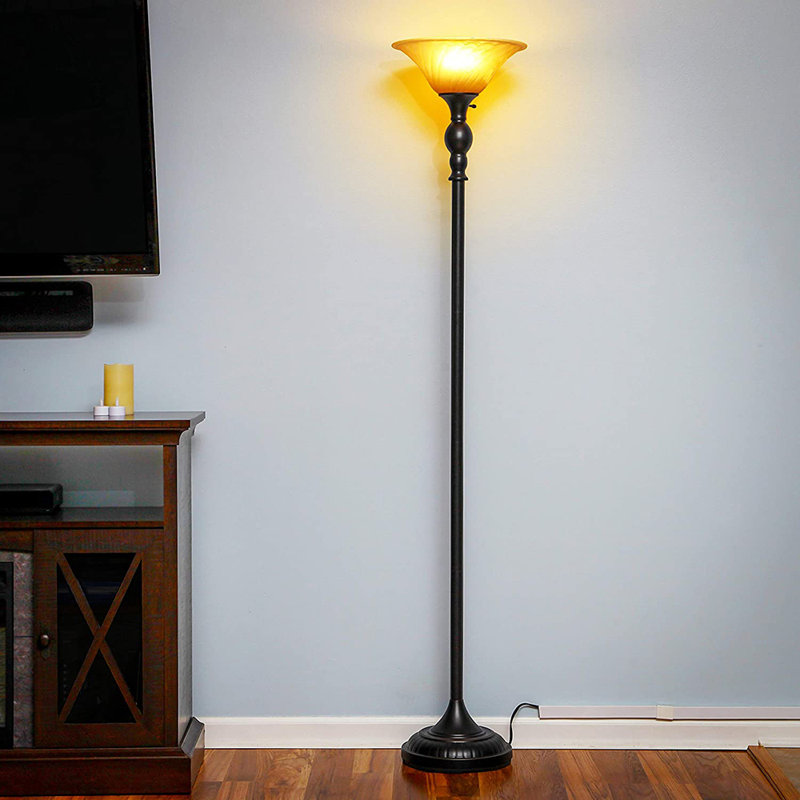 60'' Black Torchiere Floor Lamp