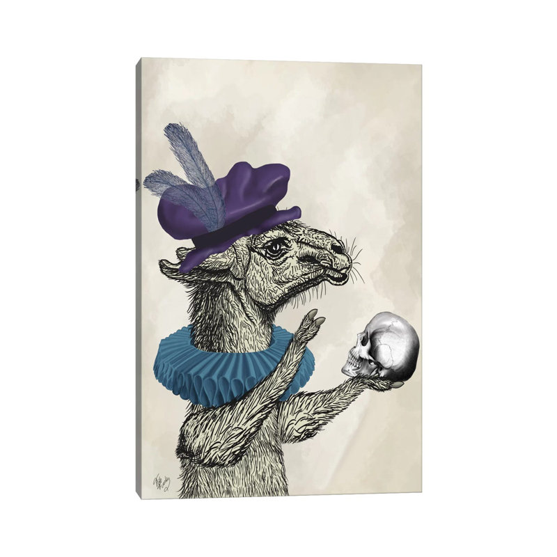 «Drama Llama» par Fab Funky - impression d'art graphique, Toile tendue, Aucun mat, H 40 po x l 26 po x P 1,5 po