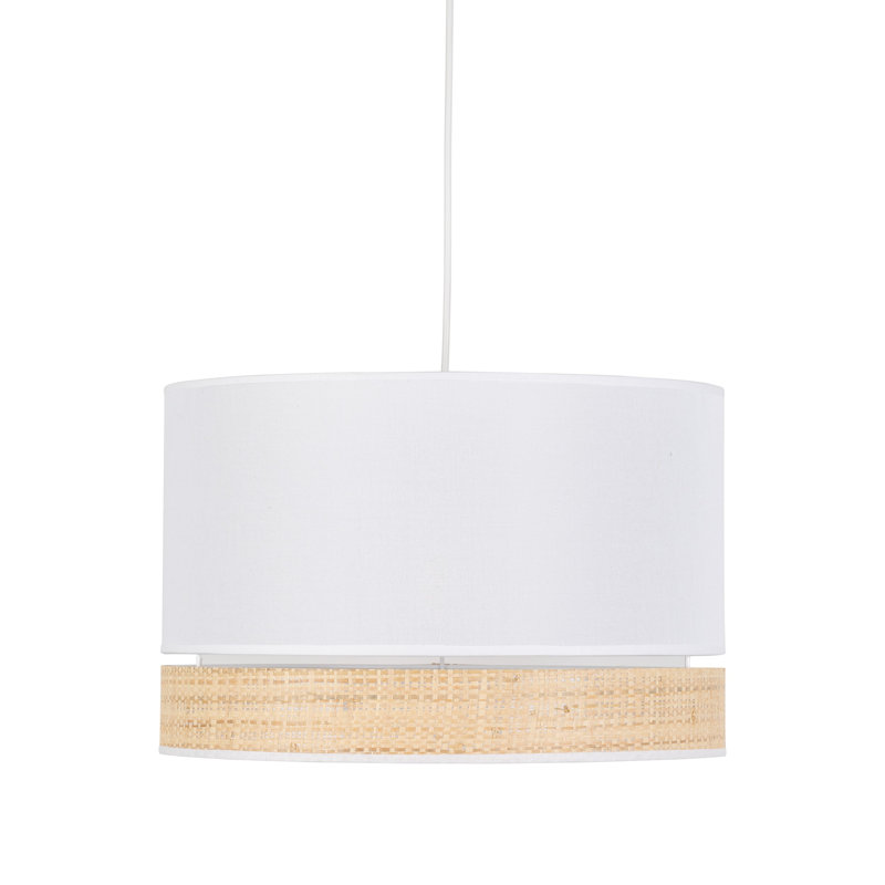 Adianez 1 - Light Drum Pendant, White/Light beige, 170cm H x 38cm W x 38cm D