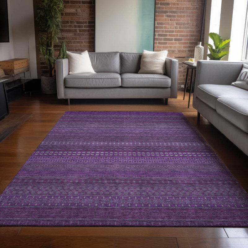 Kinslee Washable Striped Indoor / Outdoor Rug, Rectangle 8' x 10'