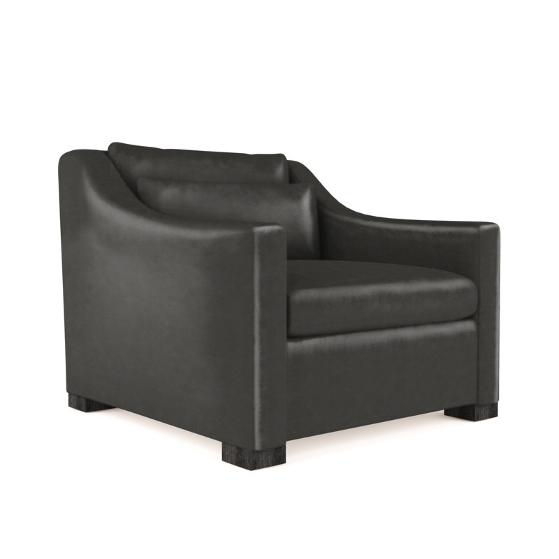 Fauteuil Crosby, Cuir rétro graphite, H 32,5 po x l 35 po x p 43 po, Ébène
