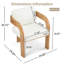 Chaises de salle à manger 2 pièces avec dossier coussiné, assise en bois d'hévéa massif pour la cuisine-1417496189-1417496176