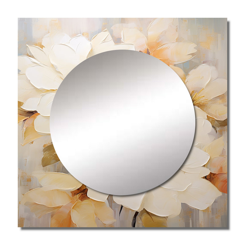 Robertsville - Grande décoration murale miroir carré pour rhododendron pour chambre à coucher, 36 po x 36 po