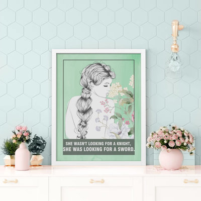 " Girl Power Avocado Green Muted Botanical Independent Woman Green Feminism "