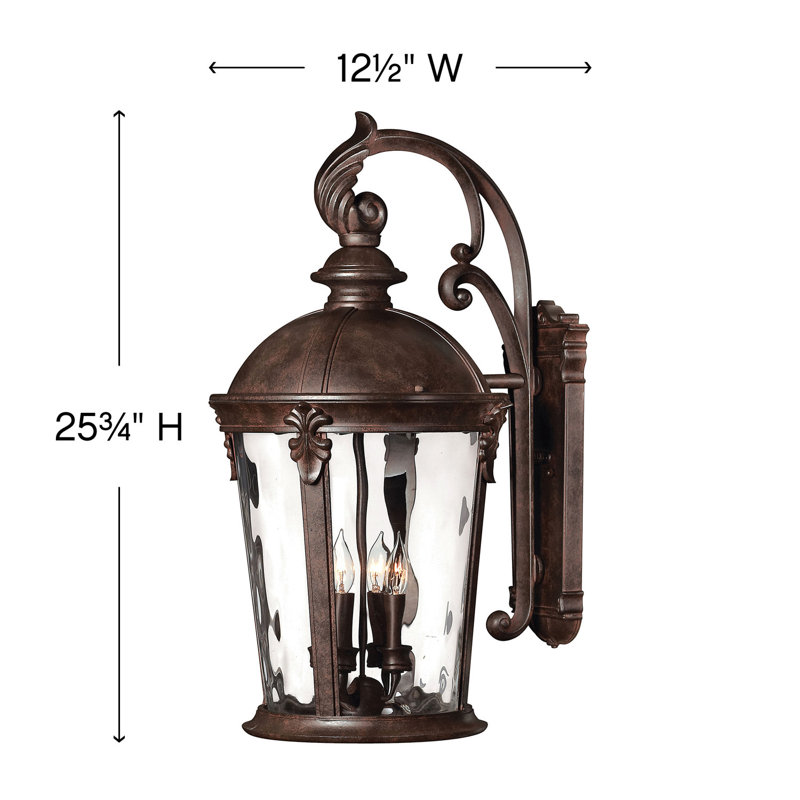 Windsor River Rock 4 - Bulb Outdoor Wall Lantern, Incandescent