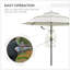 Parasol de patio à 3 niveaux avec manivelle et inclinaison à bouton-poussoir pour l'ombrage extérieur, la terrasse, la cour et la pelouse-130067891-130067890
