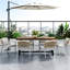 2 pièces chaises de patio pour l'extérieur - eau de tissage - assise et coussin en fer structure stable gris météo