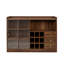 Sideboard With 2 Sliding Striped Glass Doors, Freestanding Countertop Storage Cabinet For Bottles, Wine And So On