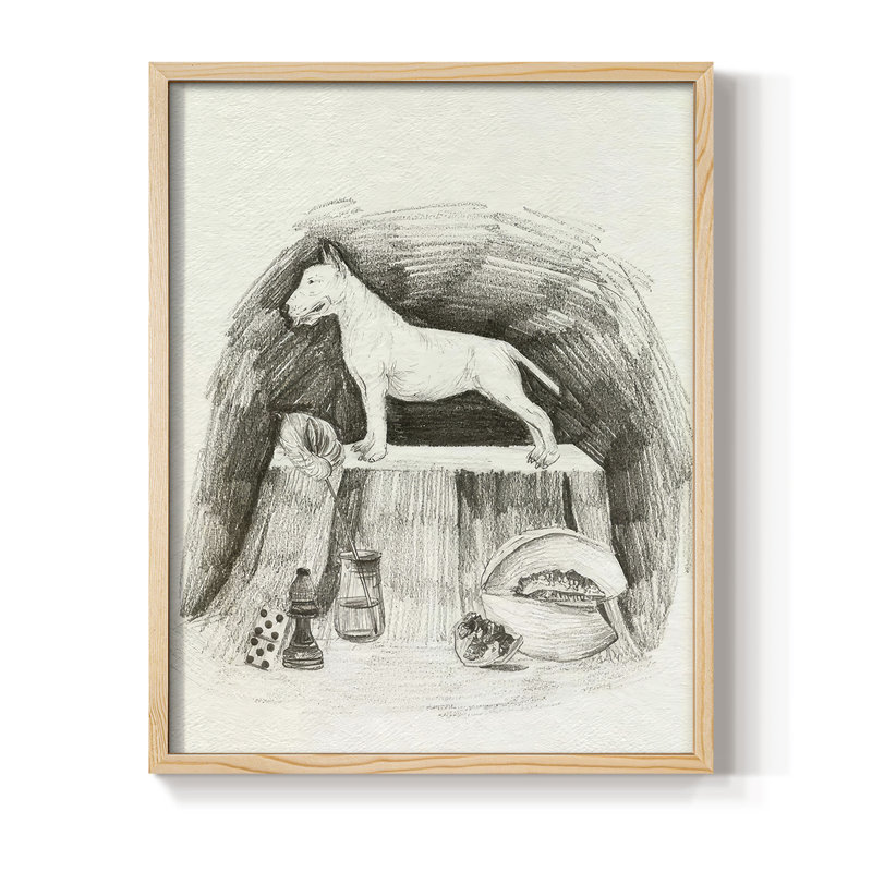 A Gentleman II, reproduction encadrée - bois massif, H 21 po x l 17 po, Naturel