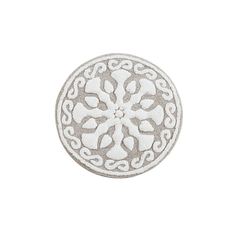 Tapis de bain en coton touffeté Medallion, Taupe, L 0,5 po x l 25 po