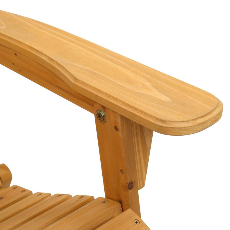 Chaise Adirondack pliante en bois massif Noyes, En bois