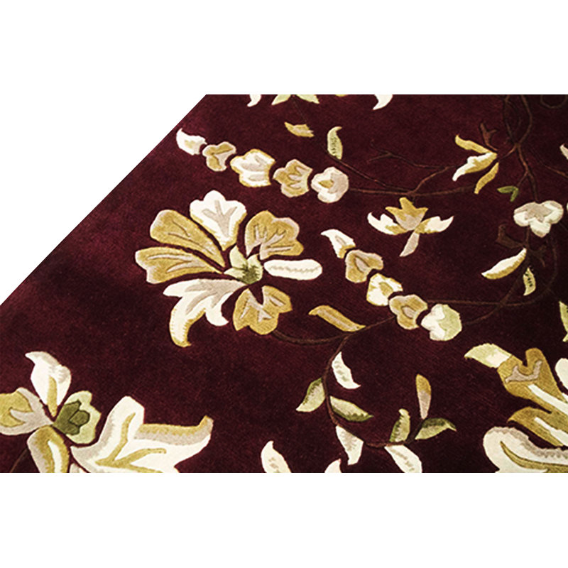 Hand-Knotted High-Quality Wine Area Rug