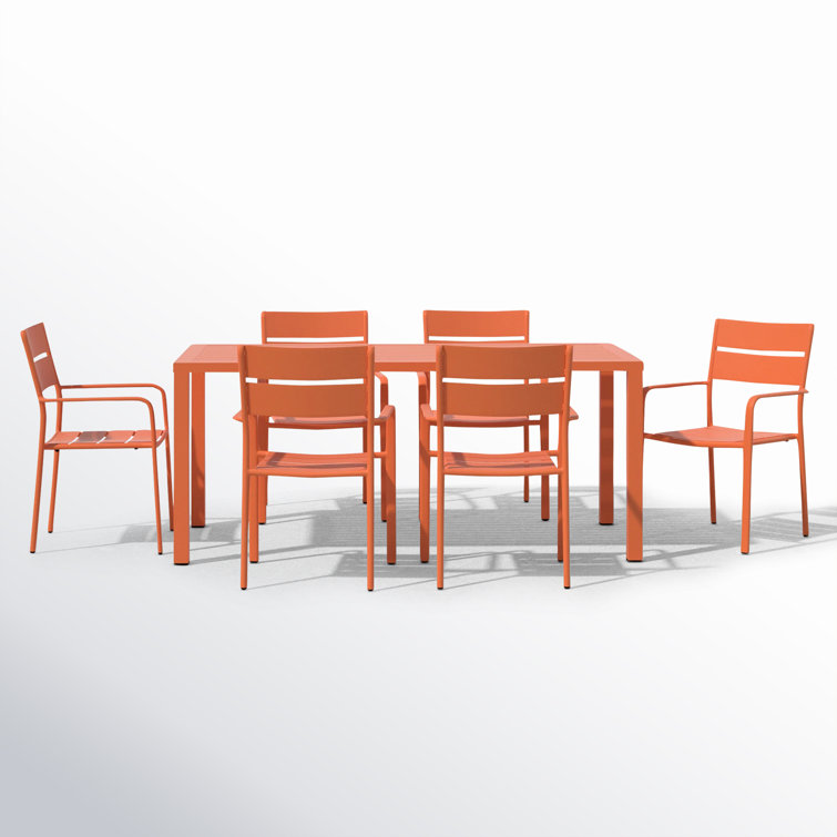 Bette 71'' Rectangular 6 - Person Outdoor Dining Set