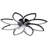 34.3'' Black Low Profile Ceiling Fan With Light & Remote, Flower Flush Mount Dimmable Led Fan Light, 6 Speed For Bedroom