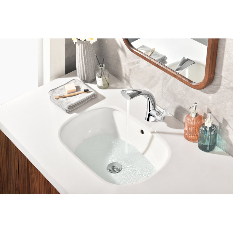 Robinet de salle de bain à poignée simple avec drain Twist Collection - Chrome, Chrome poli