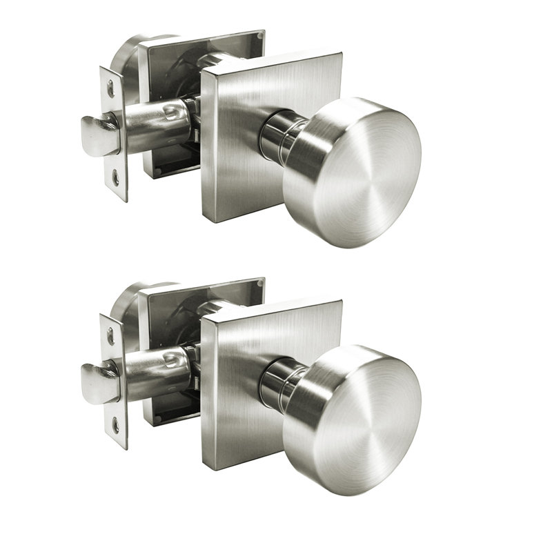 Poignée de porte MHSN06 Poignée de porte ronde en nickel satiné moderne - poignée de porte de couloir et de garde-robe intérieure