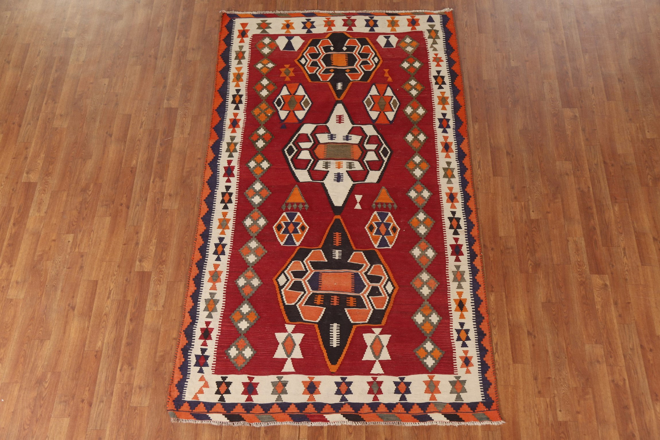 Bungalow Rose Vegetable Dye Kilim Area Rug 5x8 | Wayfair