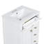 Meuble-lavabo 24 po avec lavabo en céramique, 3 tiroirs et armoire, panneau de fibres à densité moyenne autoportant et base en bois d'hévéa-394869076