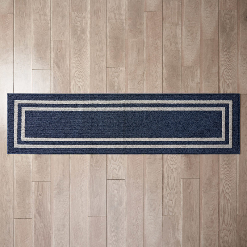 Nautica Double Line Machine Washable All Loop Tufted Rugs 1-Piece, Rectangle 2'6" x 10'