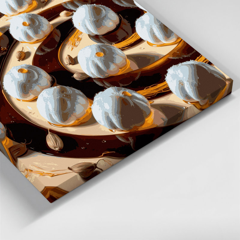 Desserts, art mural sur toile brun Rasgulla, H 11 po x l 14 po