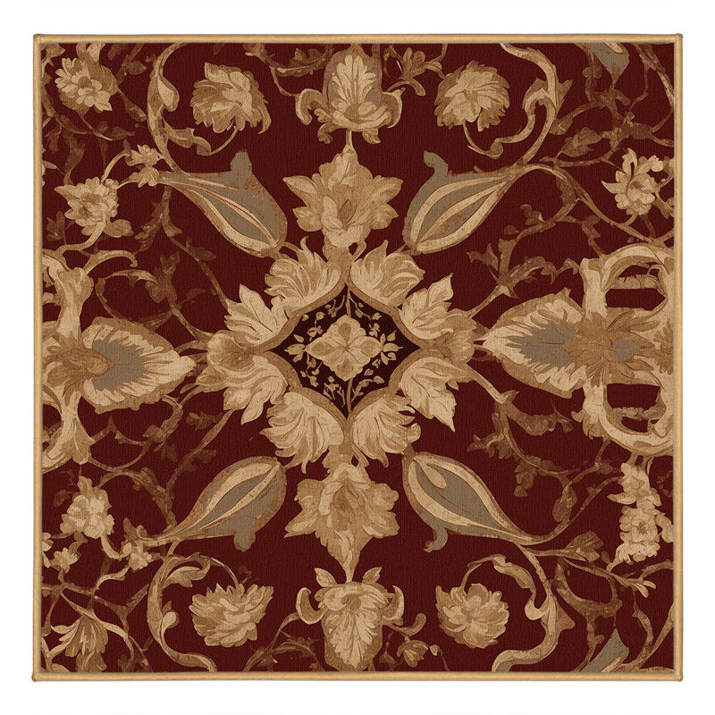 Stately Emblem Rug, Square 3'