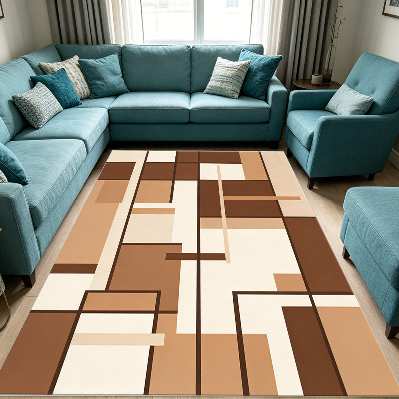 Chocolate Brown Modern carpet-easy to clean, machine-washable, soft and comfortable; suitable for door mats, kitchens, living rooms, bedrooms, corridors, and laundry areas. Easy to clean, durable carpet for home decoration.