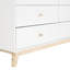Commode 6 tiroirs - Commode en bois MOD 60 pouces avec finition neutre et poignées et pieds de tiroir en bois - Commode Alaterre Furniture (Blanc)