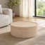 Table basse ronde de 80 cm (31,5 po) avec fini aspect marbre, table basse moderne en MDF à profil bas