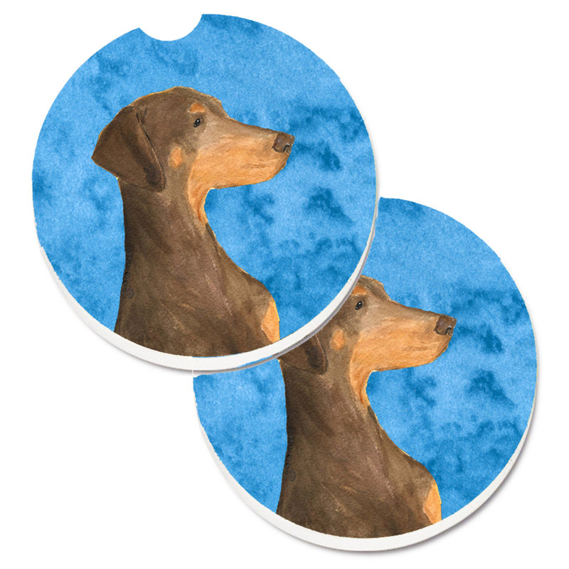 Sous-verre barbu collie voiture, Brun dobermann